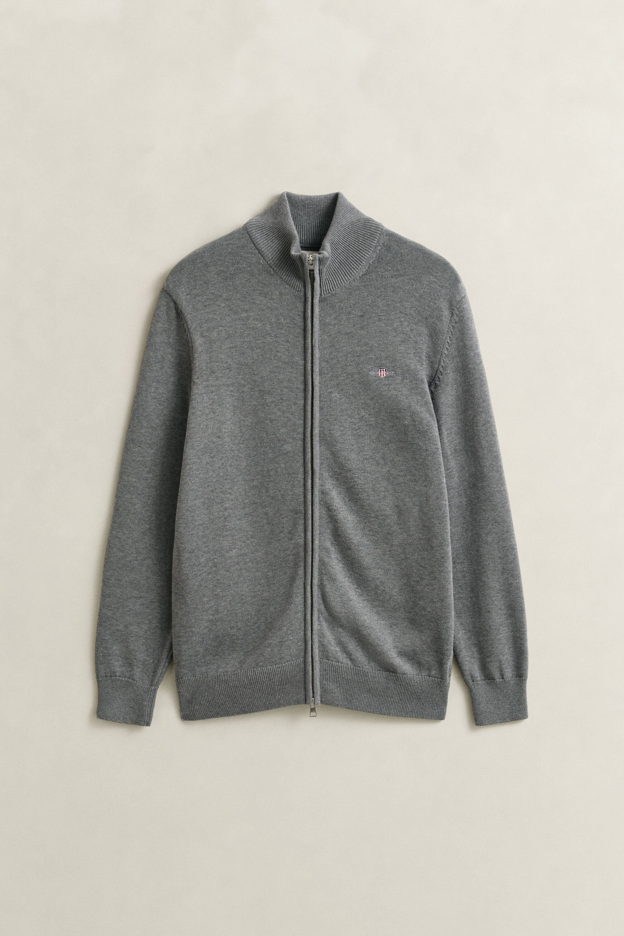 Cardigan in cotone casual con zip