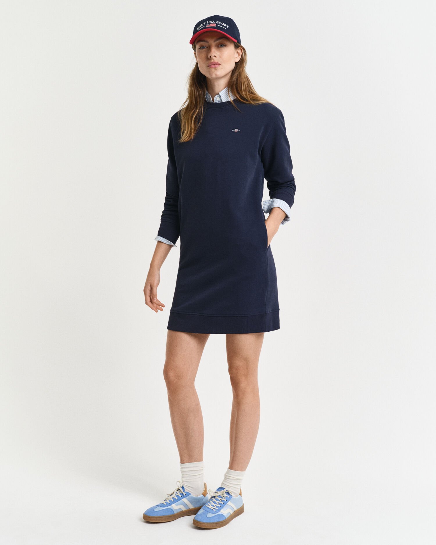 Abito girocollo in felpa Shield