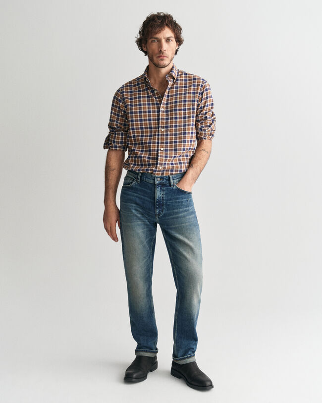 Camicia in twill a quadri regular fit