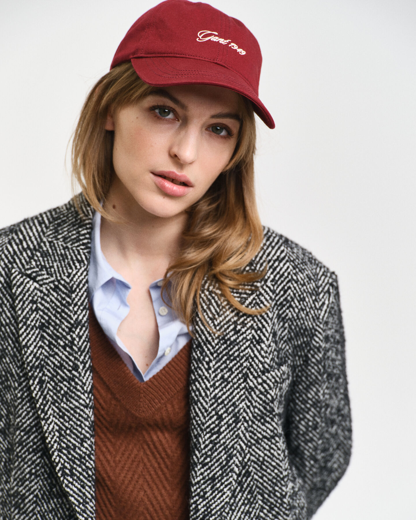 Blazer con motivo a spina di pesce relaxed fit