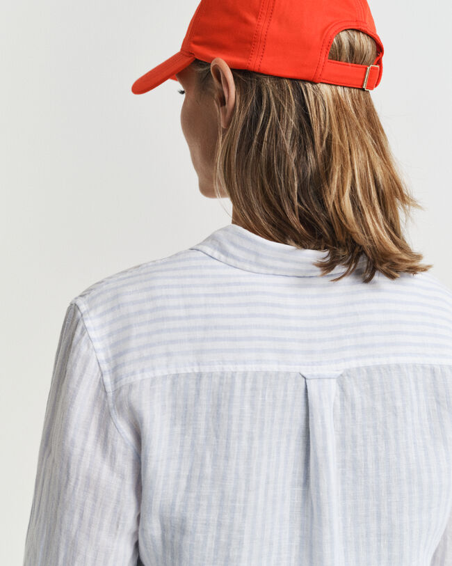 Camicia di lino a righe regular fit