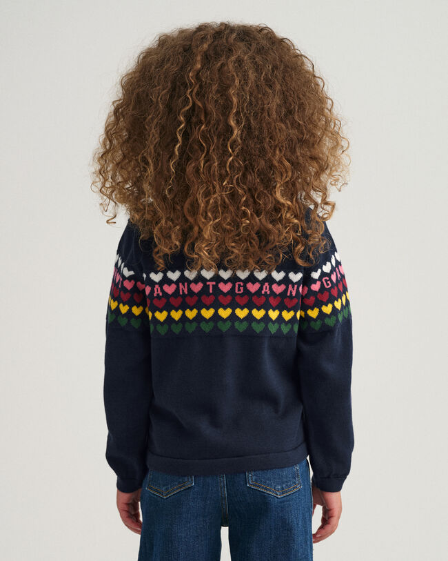 Cardigan in maglia con cuori girls