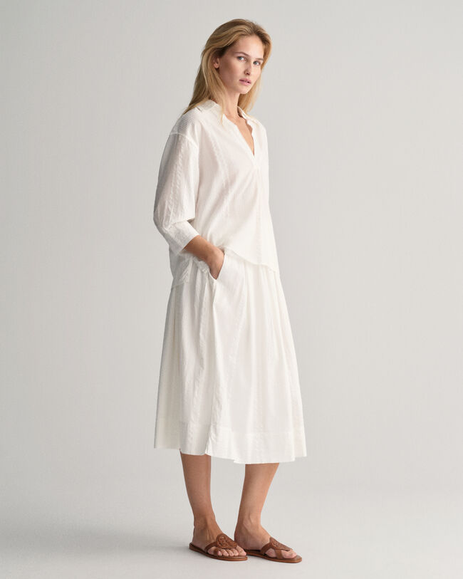 Camicia popover a righe Seersucker relaxed fit