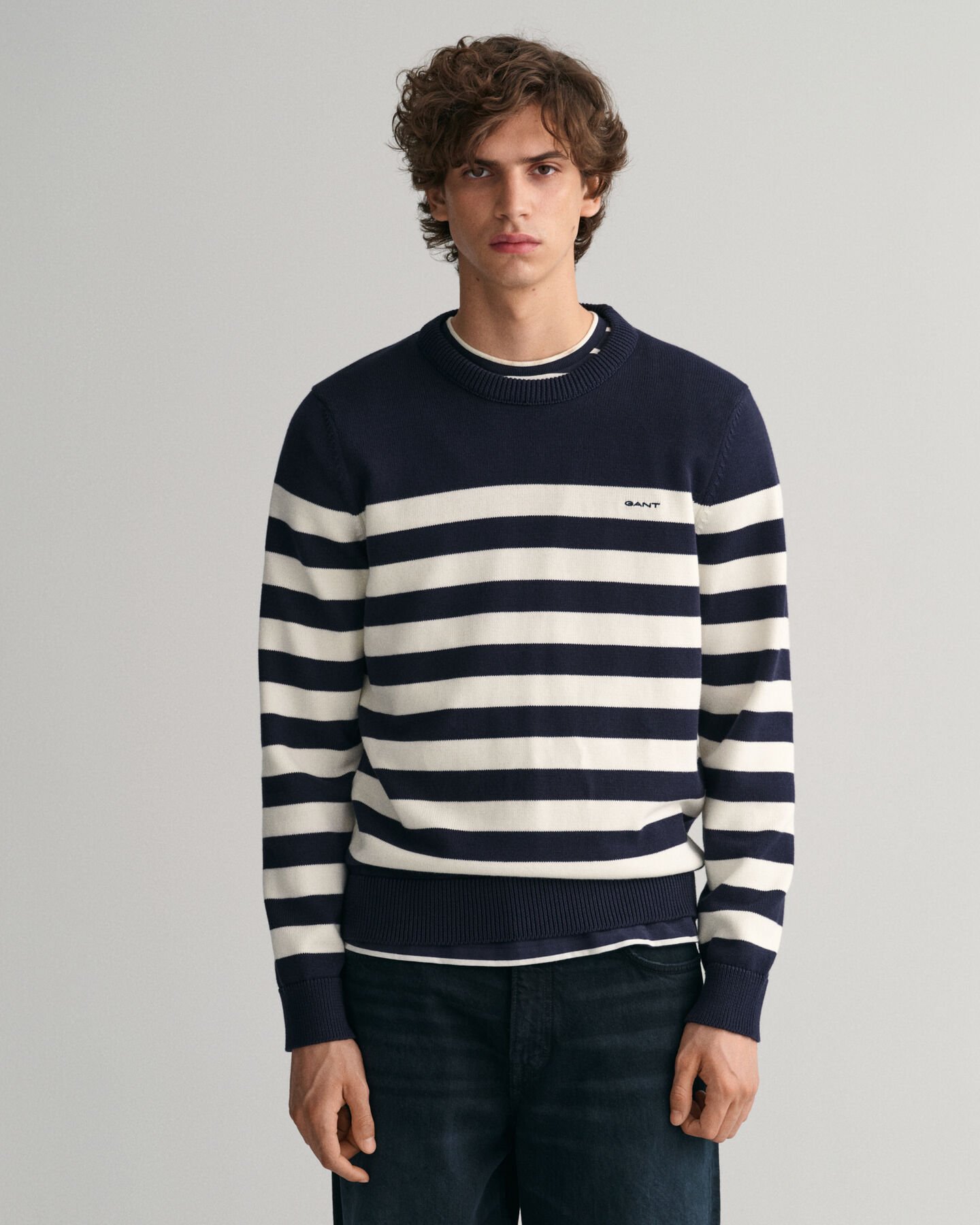 Maglia girocollo a righe Breton