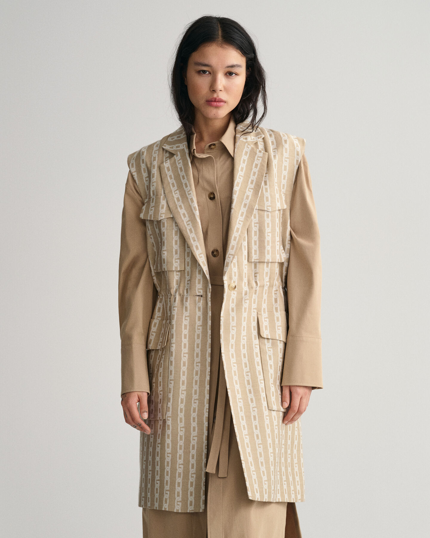 Gilet in jaquard a catena