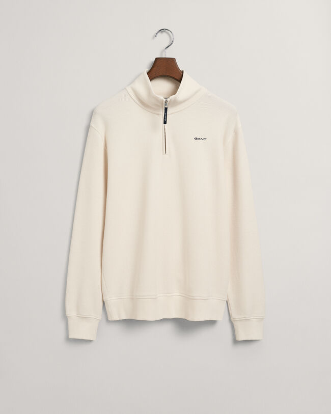 Maglia Texture a nido d'ape con zip corta