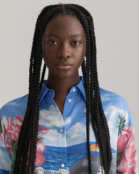 Camicia di seta con stampa Scenery