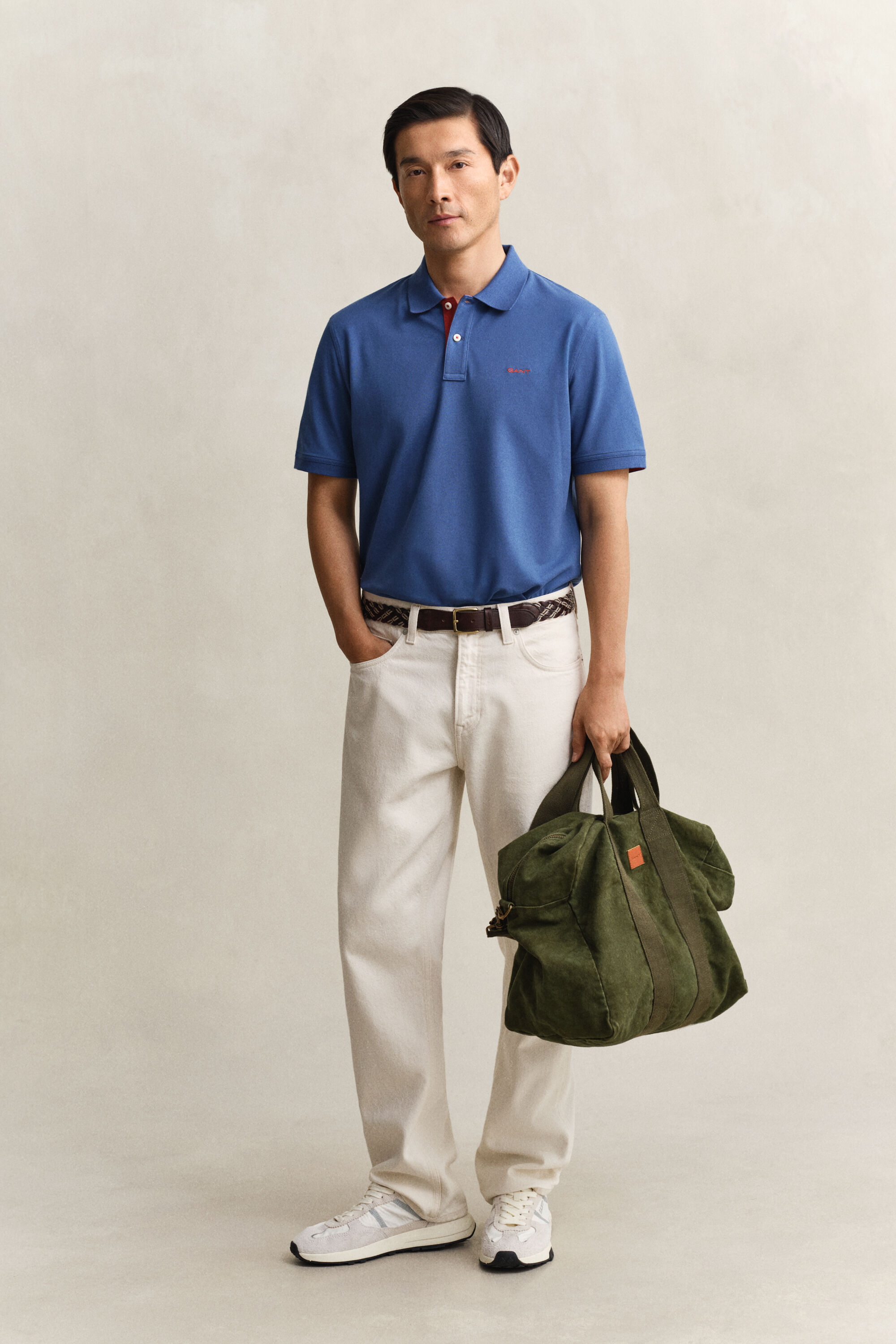 Polo in piqué a contrasto