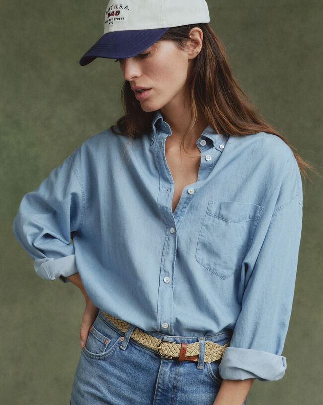 Camicia in chambray oversize