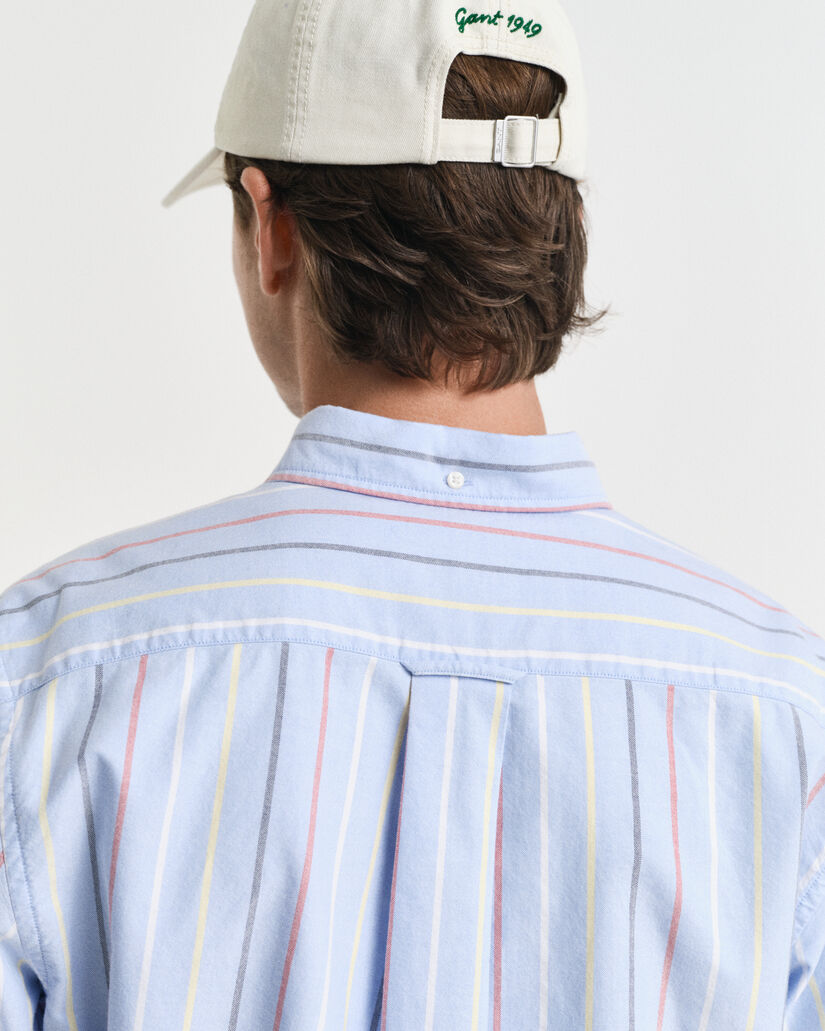Camicia Oxford classica a righe multicolore regular fit