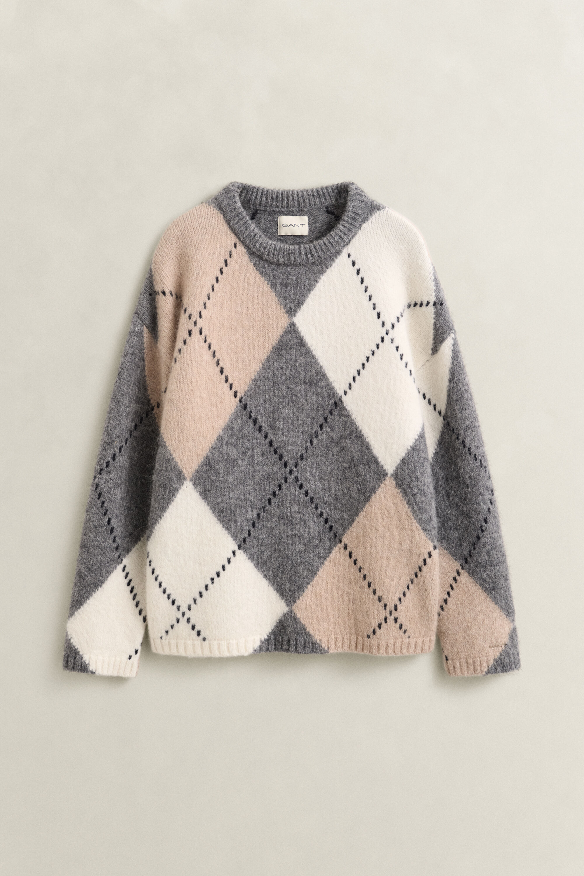 Maglia a rombi in misto lana d'alpaca