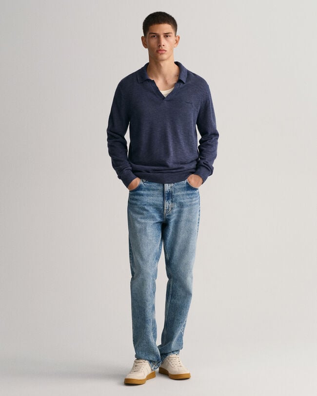 Polo in lino di cotone