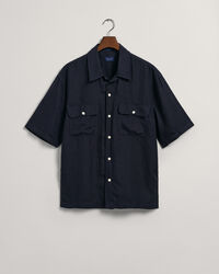 Camicia a maniche corte in lyocell di lino relaxed fit