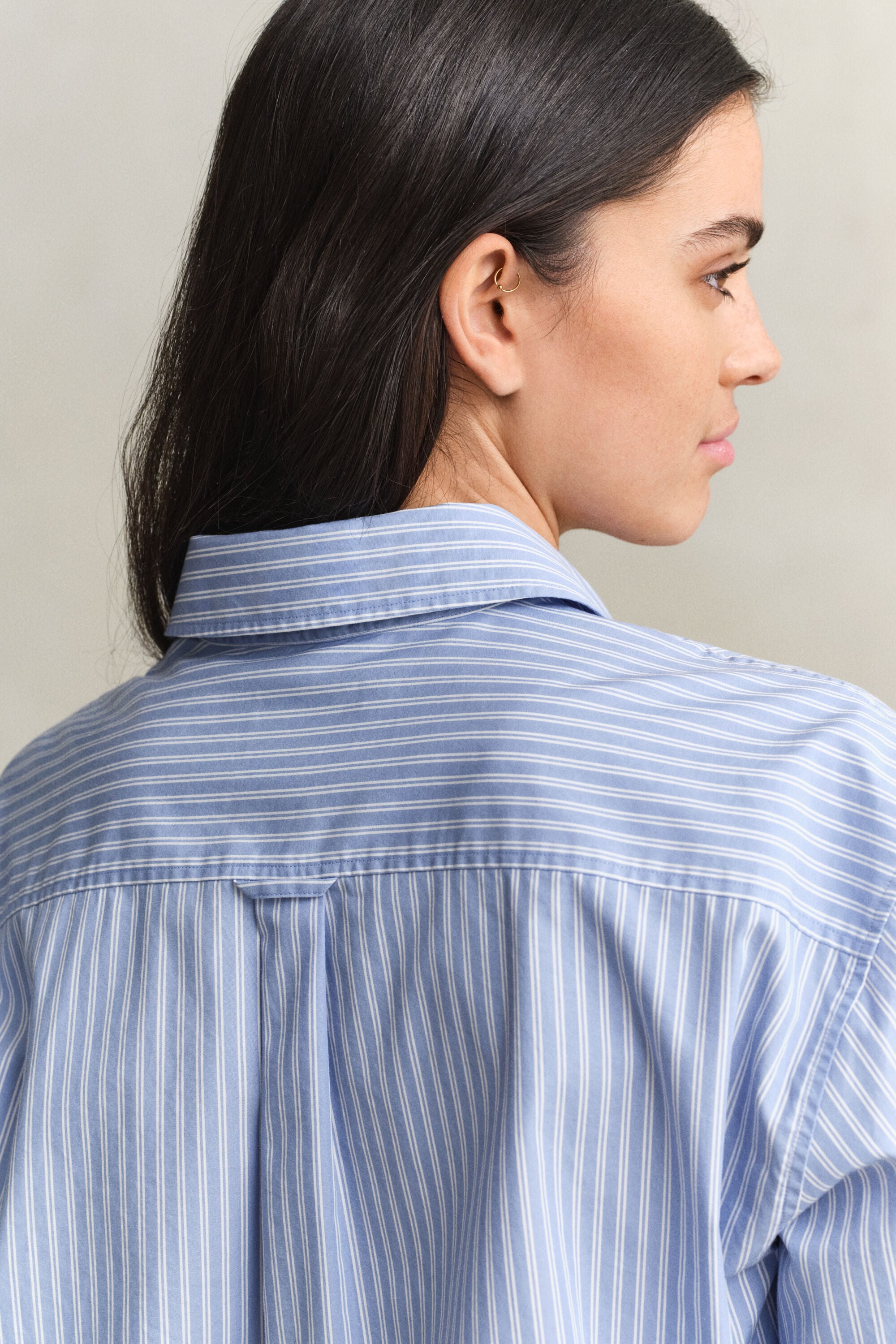 Camicia classica in popeline a righe relaxed fit
