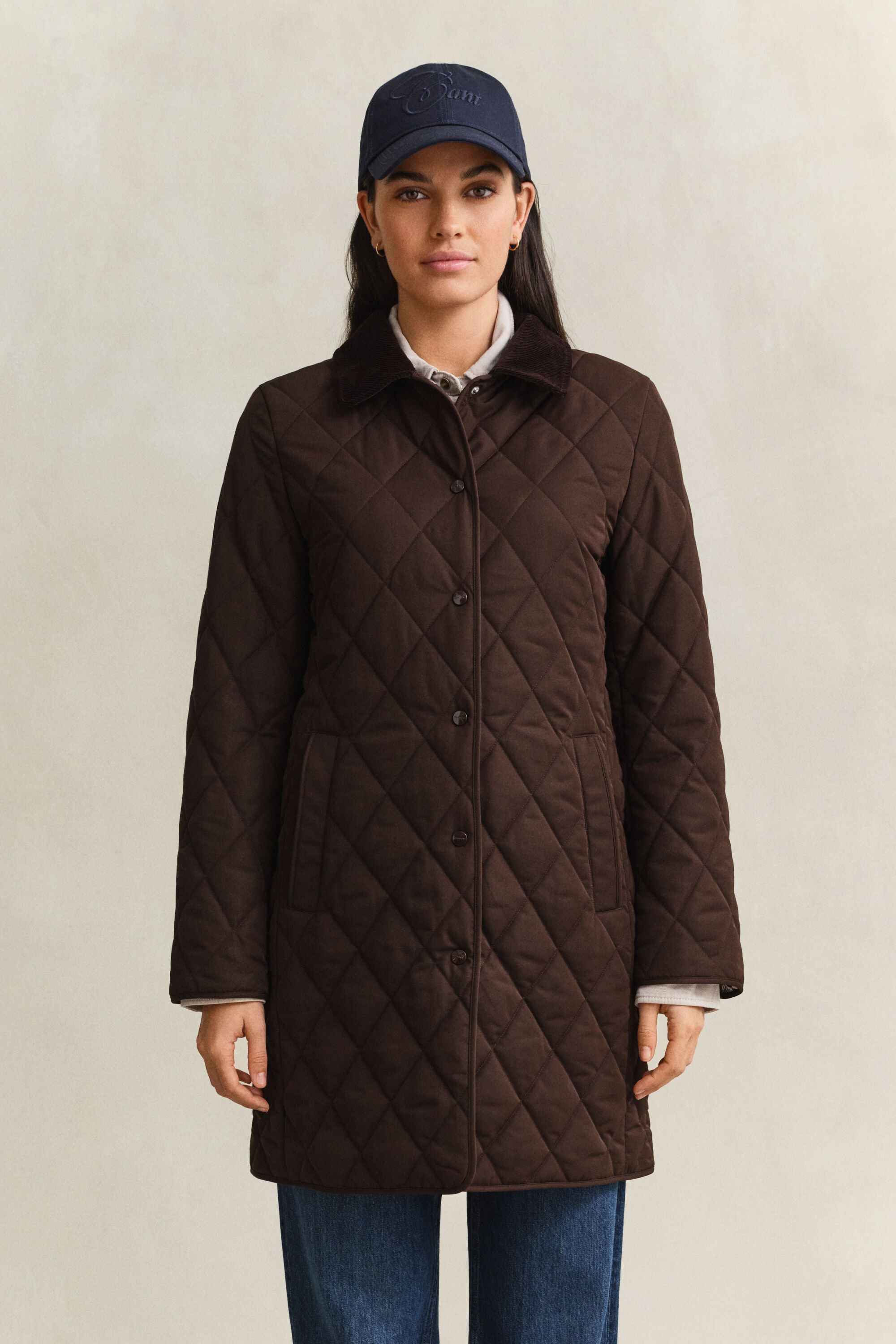 Cappotto trapuntato aderente