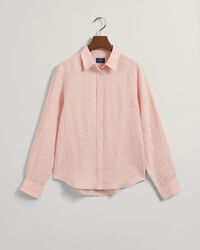 Camicia di lino a quadri in chambray regular fit