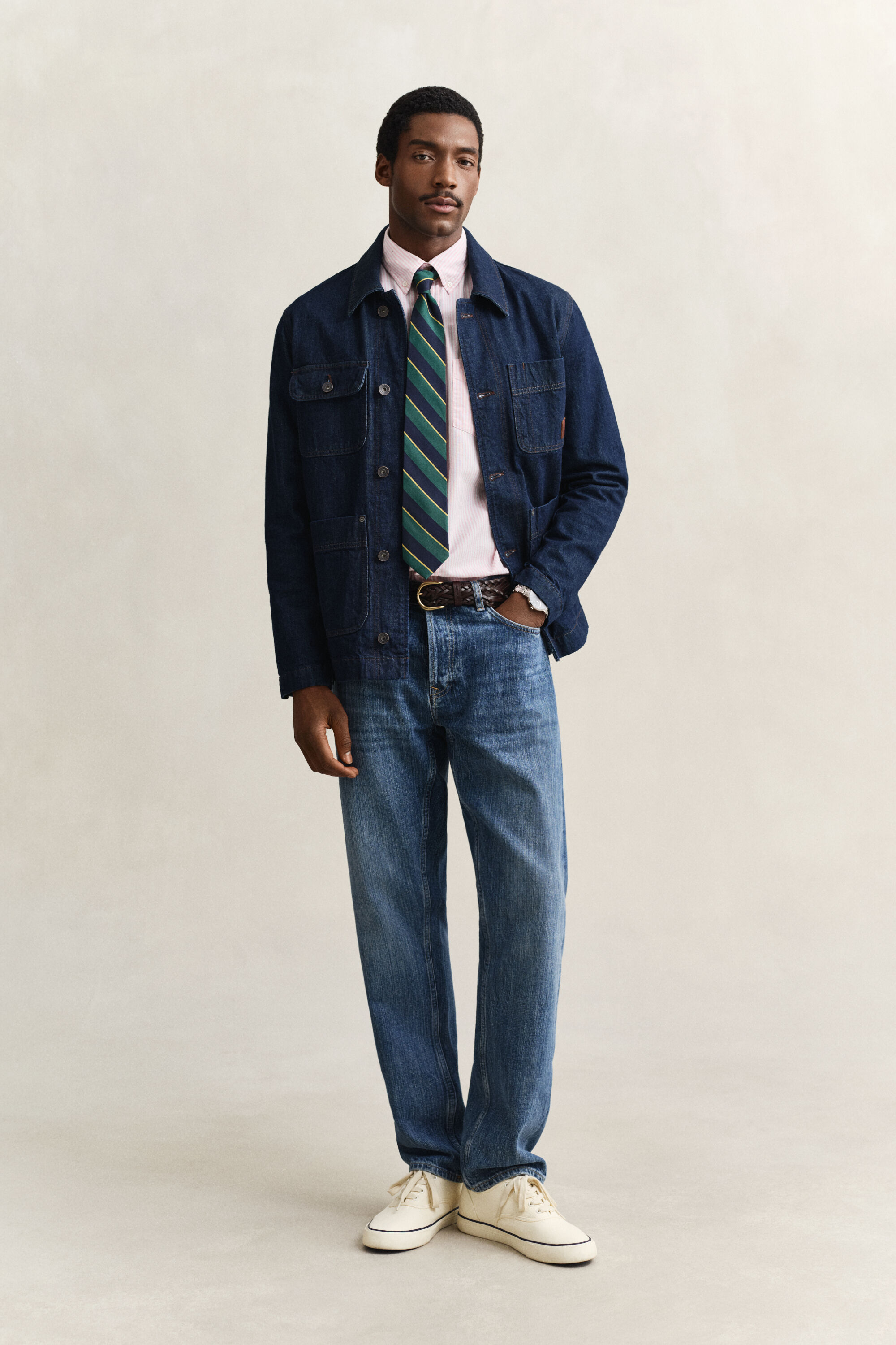 Camicia Oxford classica a righe Banker