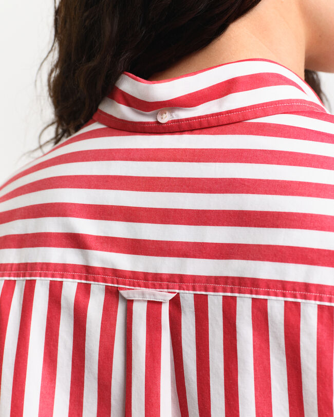 Camicia classica in popeline a righe oversize