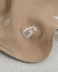 Coperta lavorata a maglia con stampa fiocco di neve e G Baby