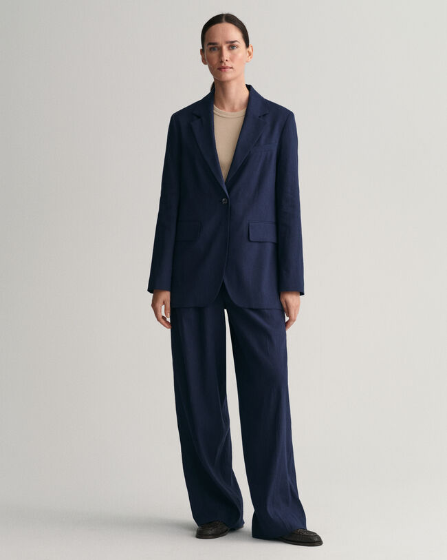 Blazer di lino elasticizzato regular fit