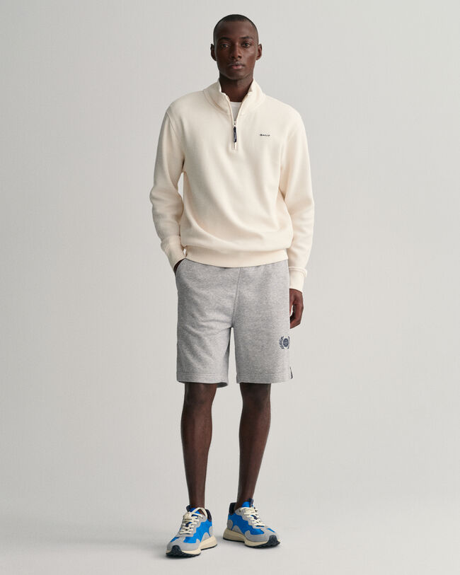 Maglia Texture a nido d'ape con zip corta