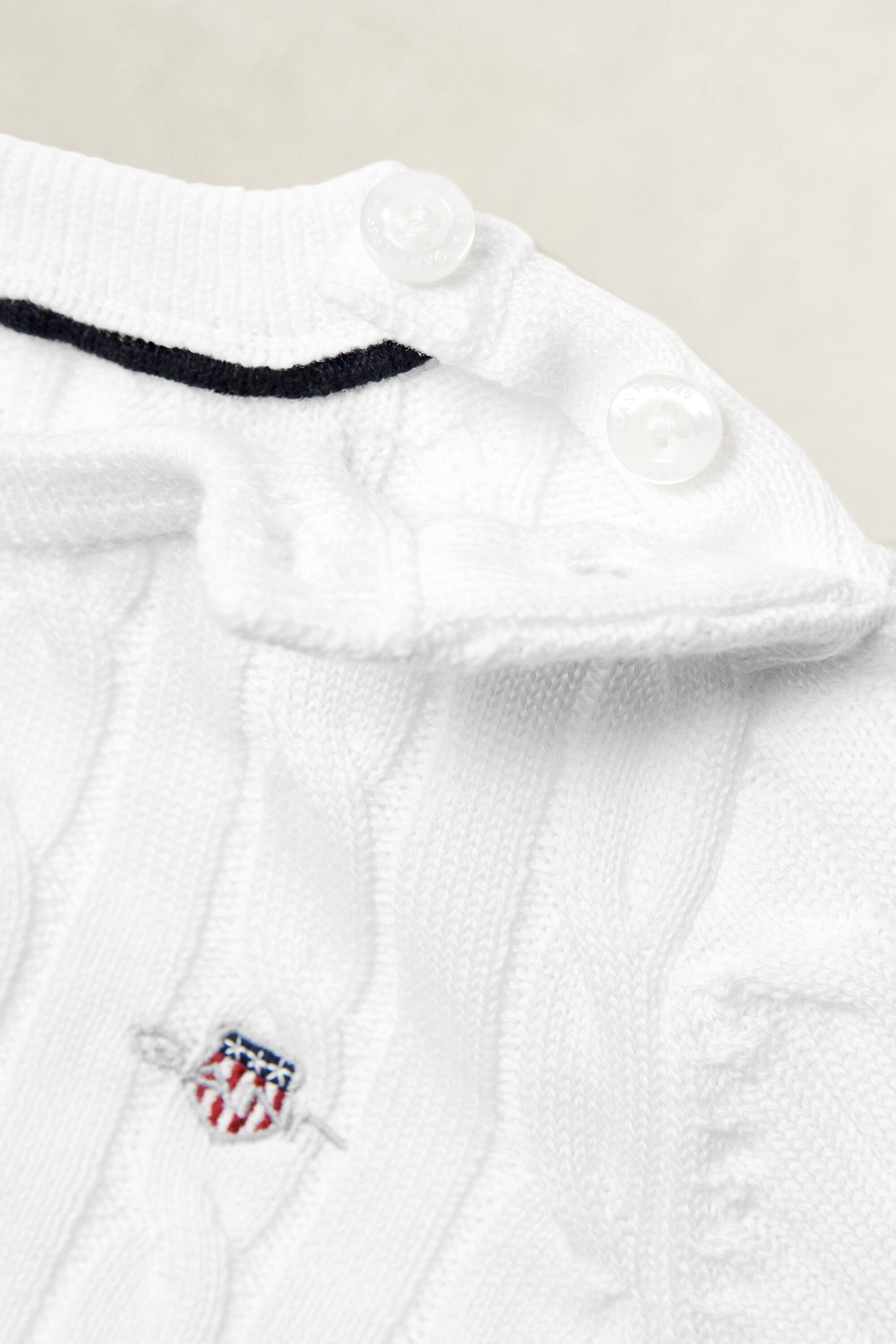 Maglia lavorata in cotone a trecce Shield Girls