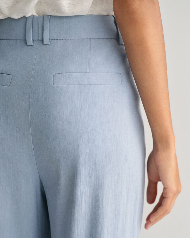 Pantaloni sartoriali elasticizzati in lino relaxed fit