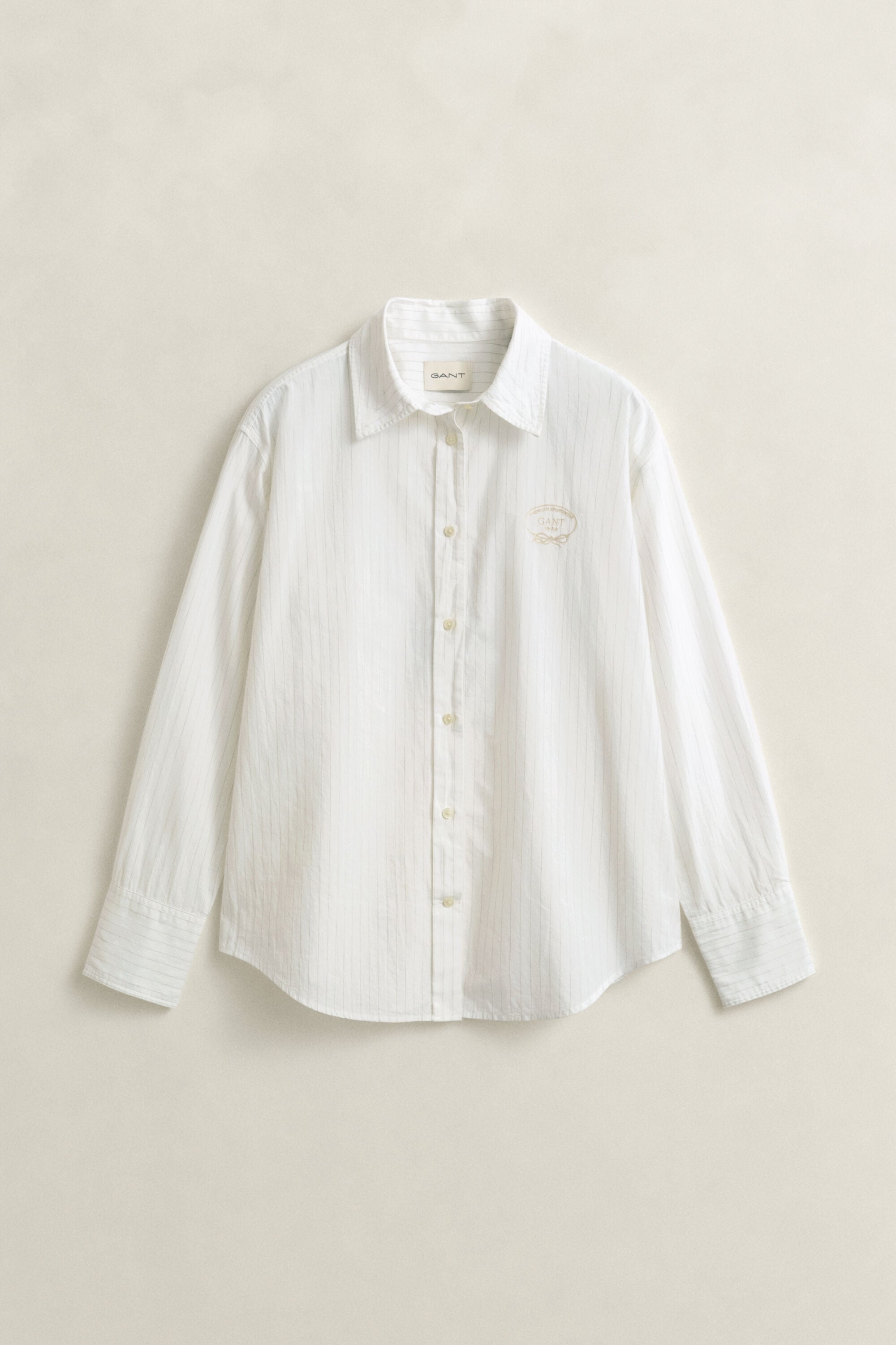 Camicia a righe con ricamo