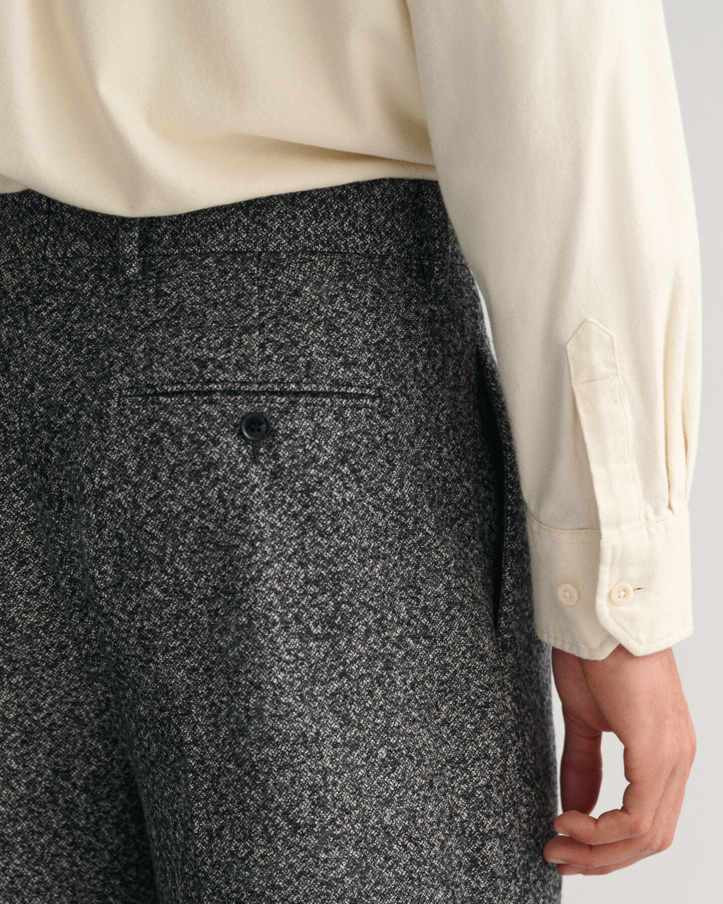 Pantaloni da abito in tweed a gamba larga