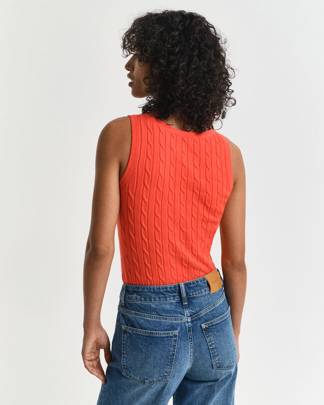 Canotta in cotone elasticizzato a trecce