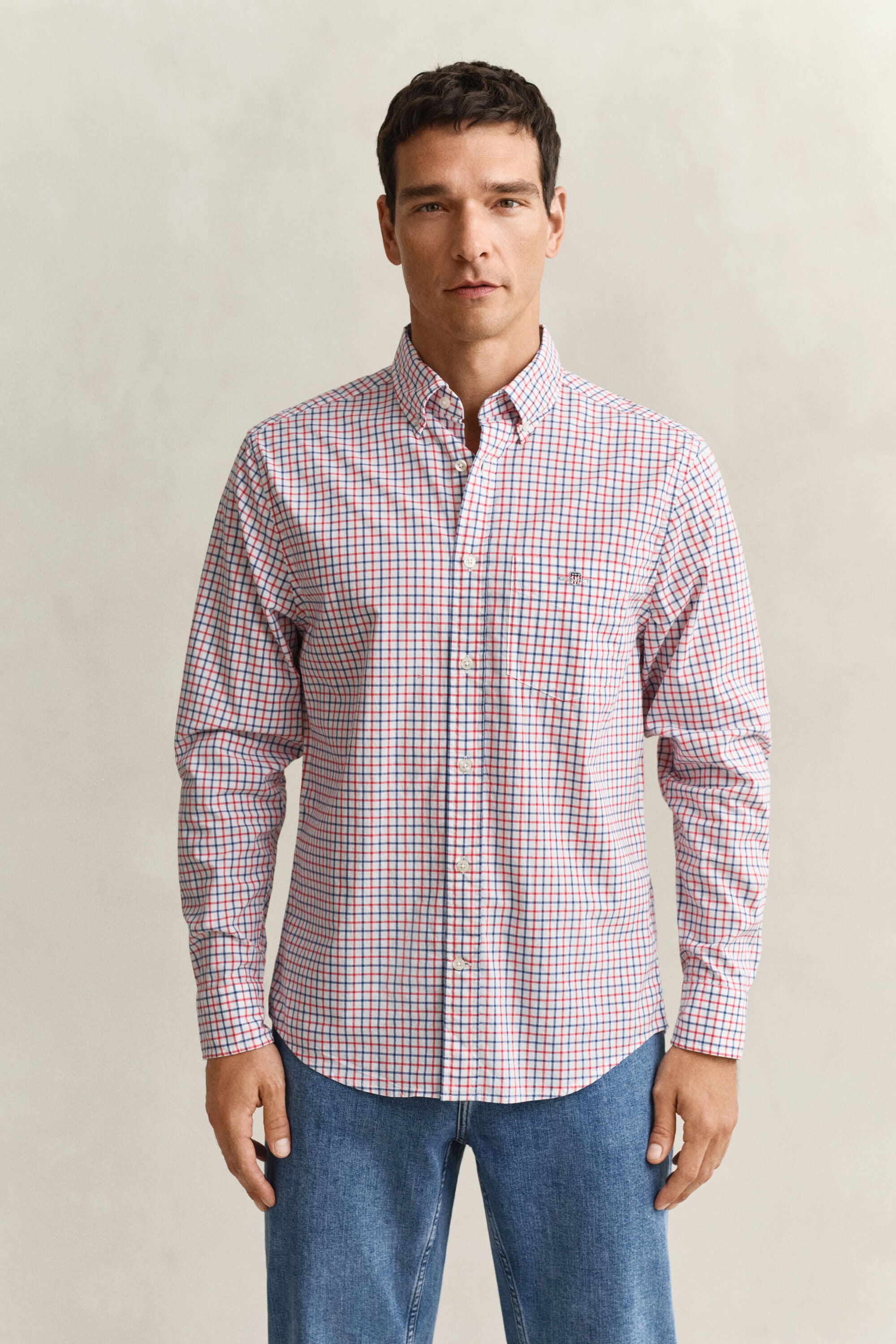 Classica camicia in popeline a quadri