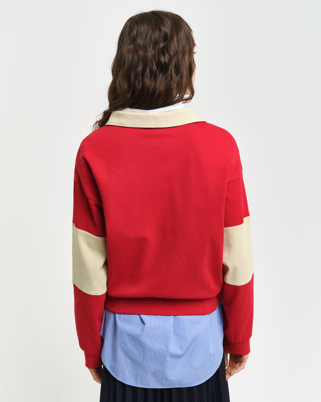 Rugger colour block in piqué a rilievo