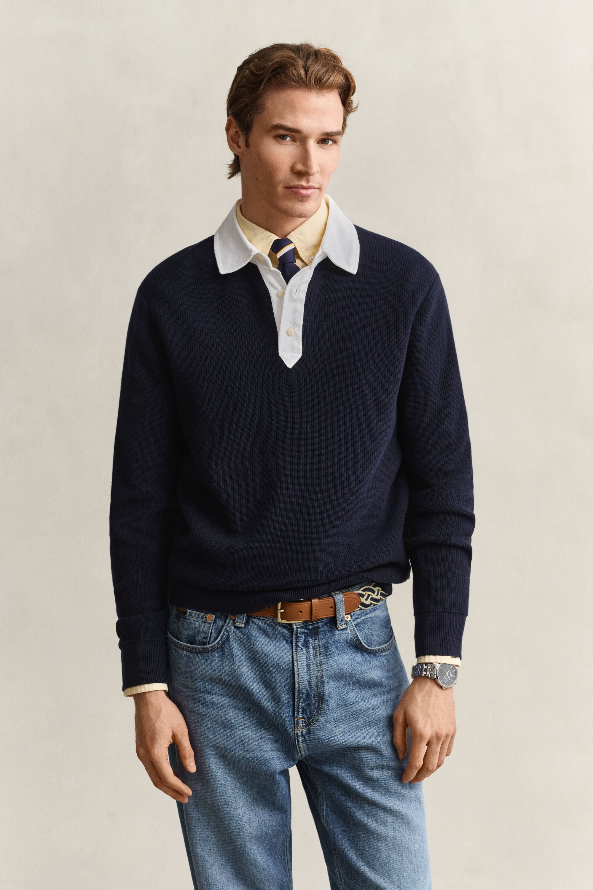 Rugger in cotone e lana merino