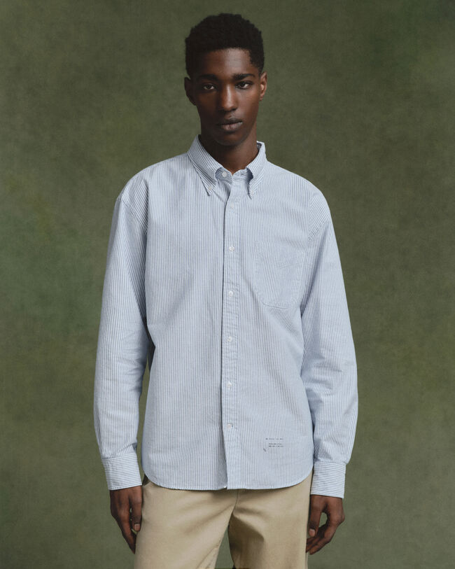 Camicia Oxford US a righe Banker relaxed fit