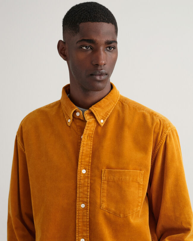 Camicia in velluto a coste d&eacute;lav&eacute; pesante relaxed fit