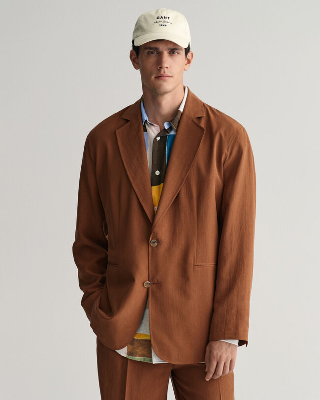 Blazer da abito in seta relaxed fit