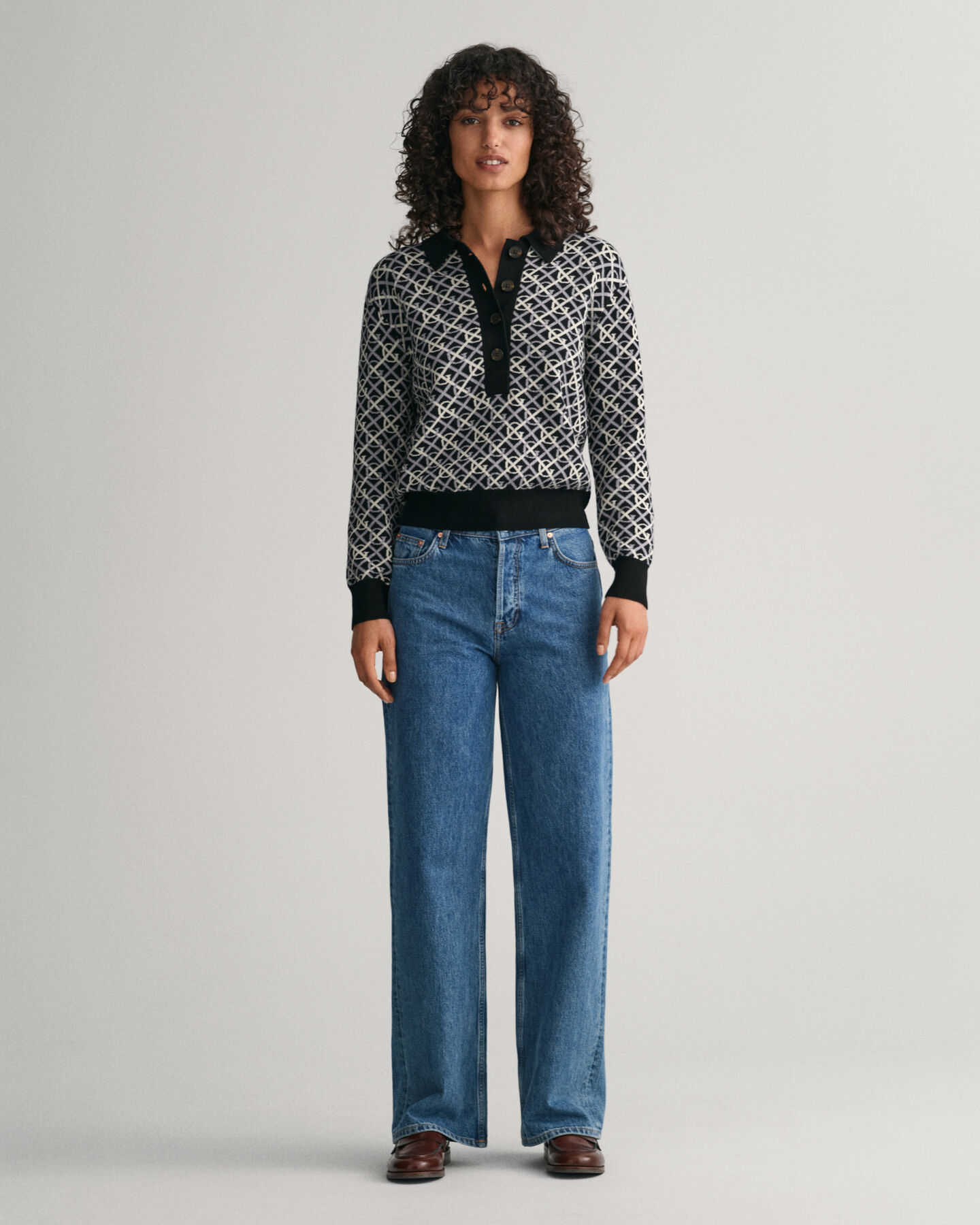 Polo in maglia jacquard con motivo G