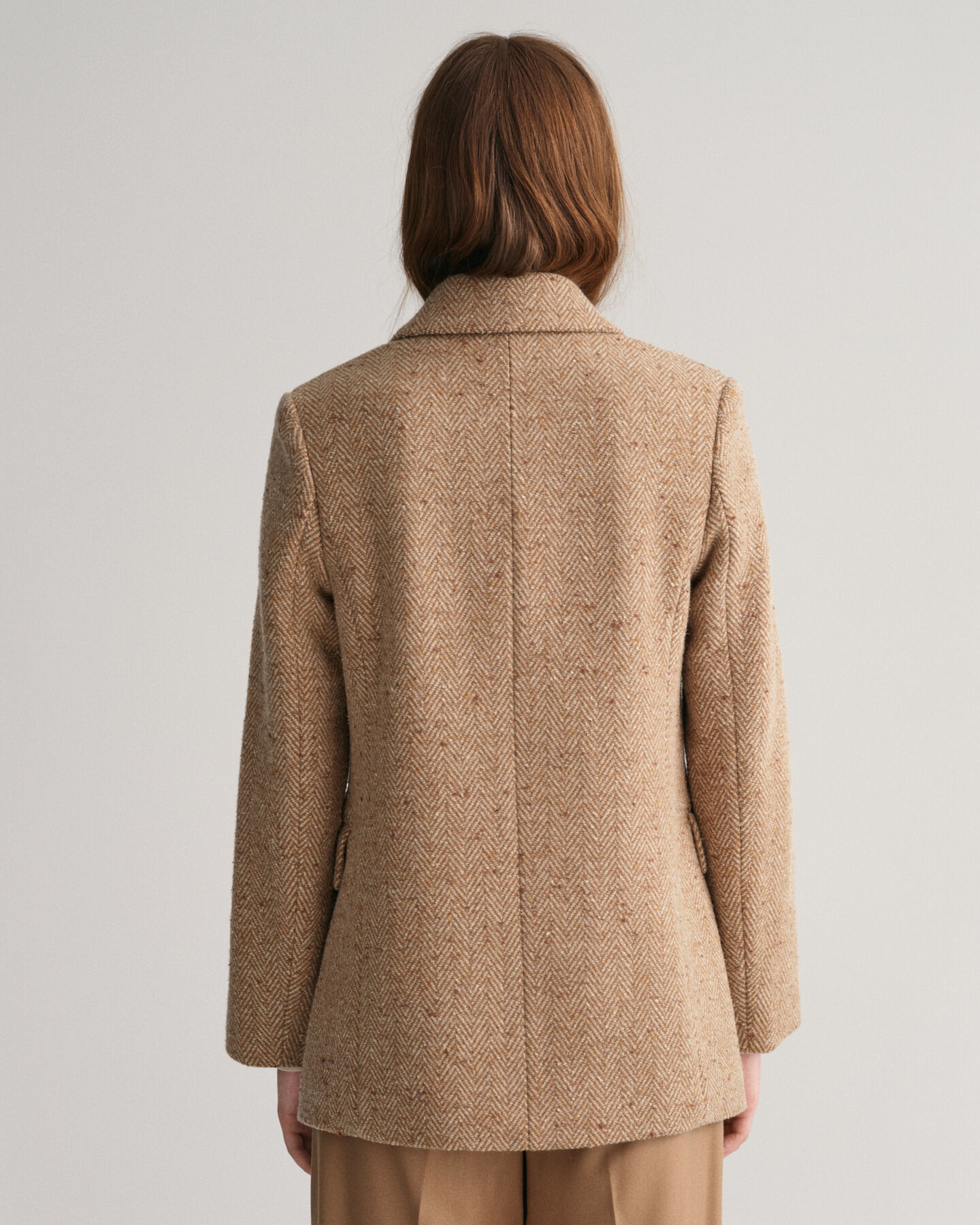 Blazer con motivo a spina di pesce regular fit