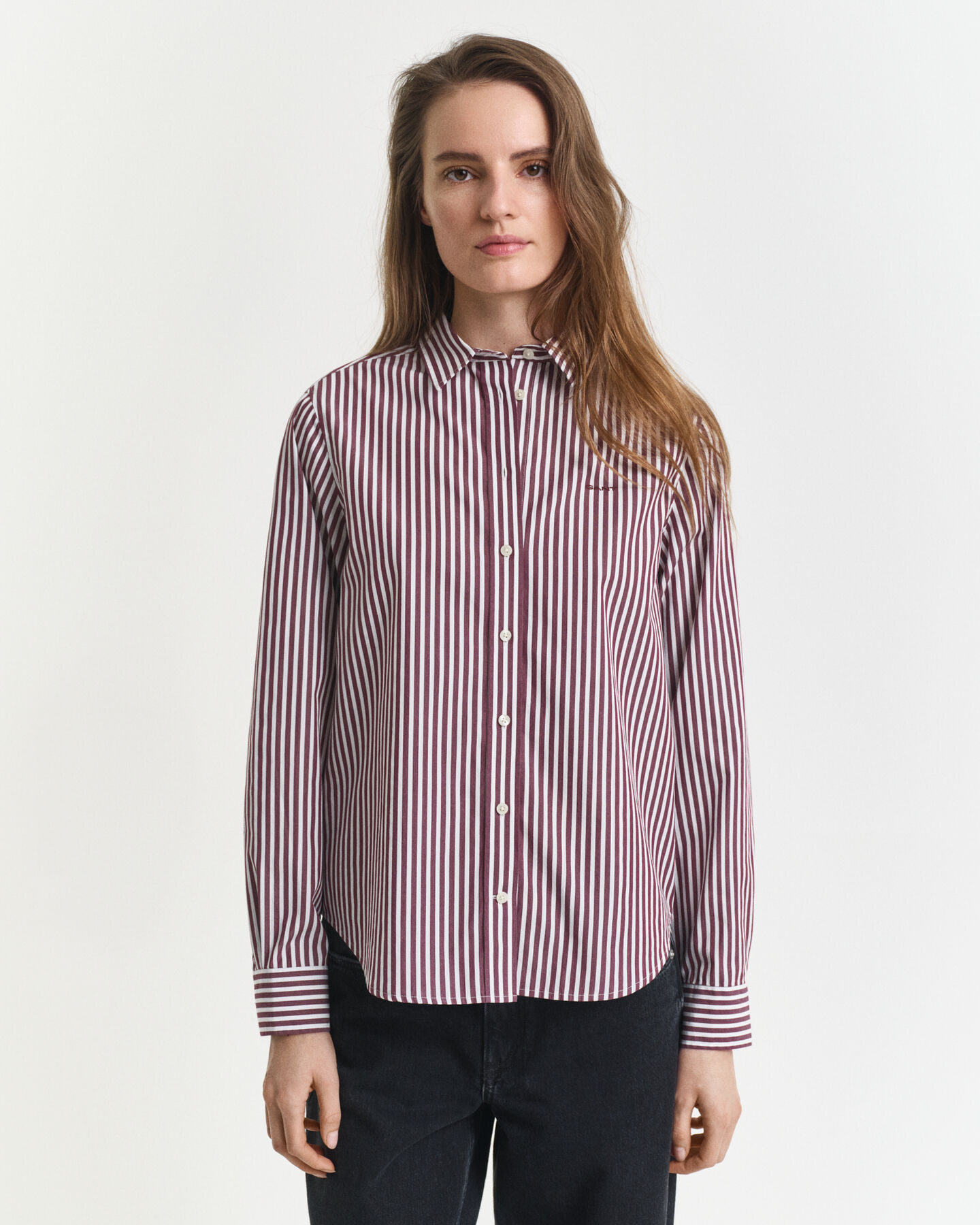 Camicia classica in popeline a righe regular fit