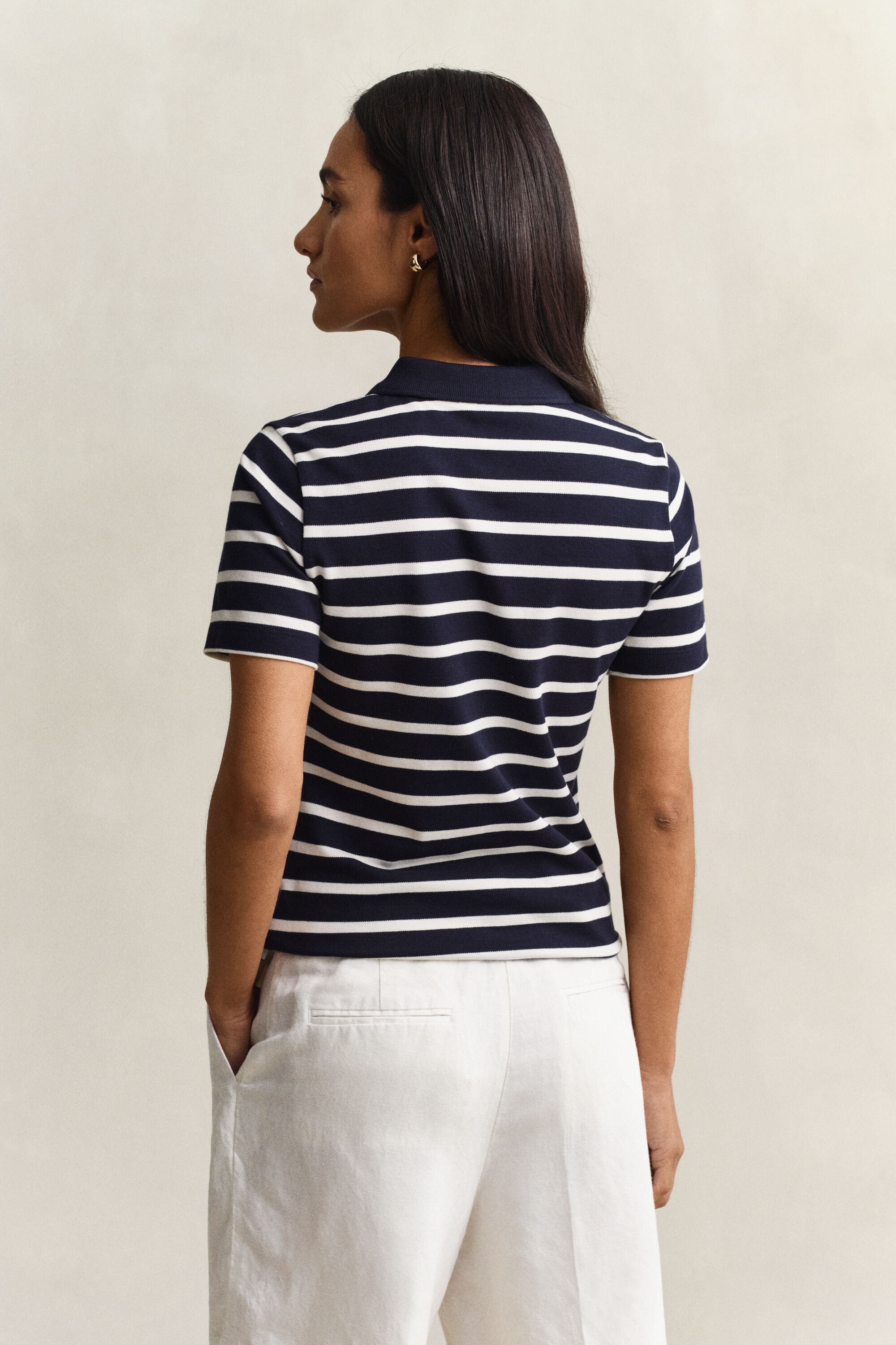 Polo a righe in piqué