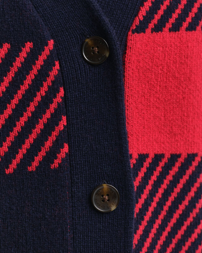 Cardigan con scollo a V Buffalo Checked