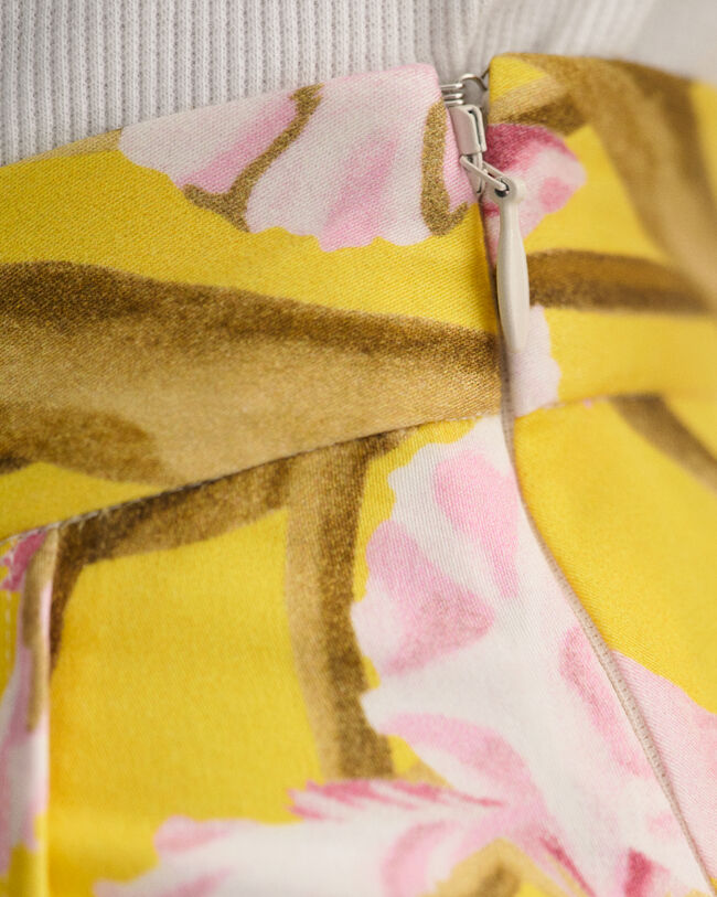 Gonna a portafoglio con stampa Iris