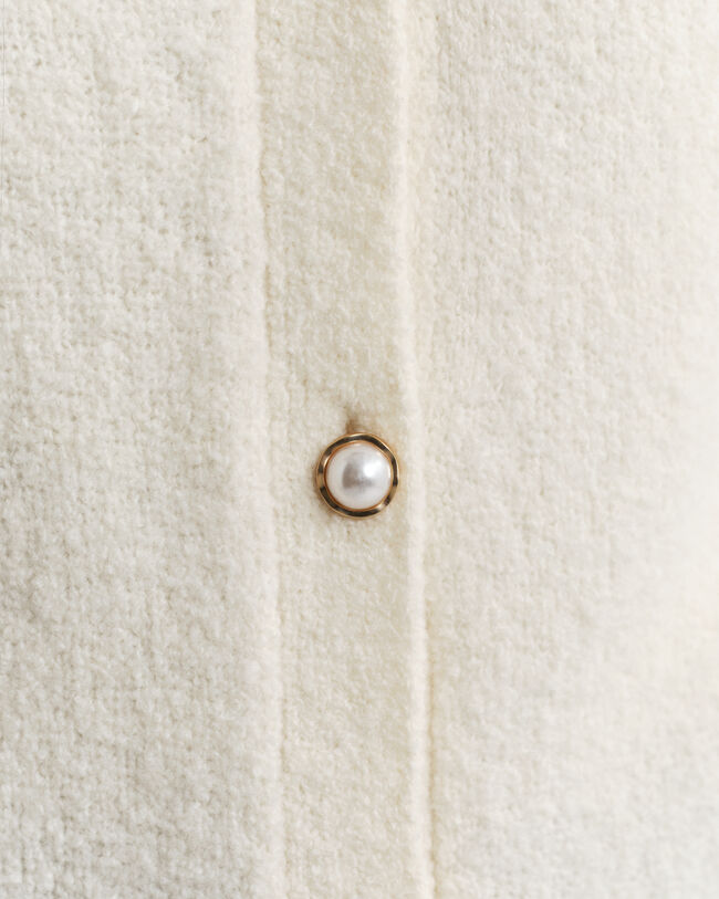 Cardigan girocollo bouclé