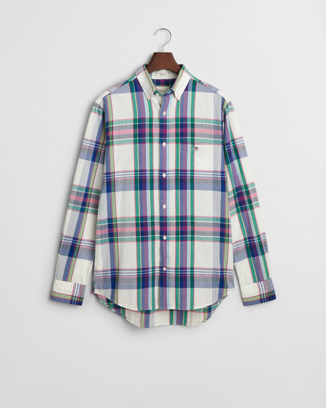 Camicia seersucker madras regular fit