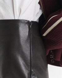 Gonna midi longuette in pelle