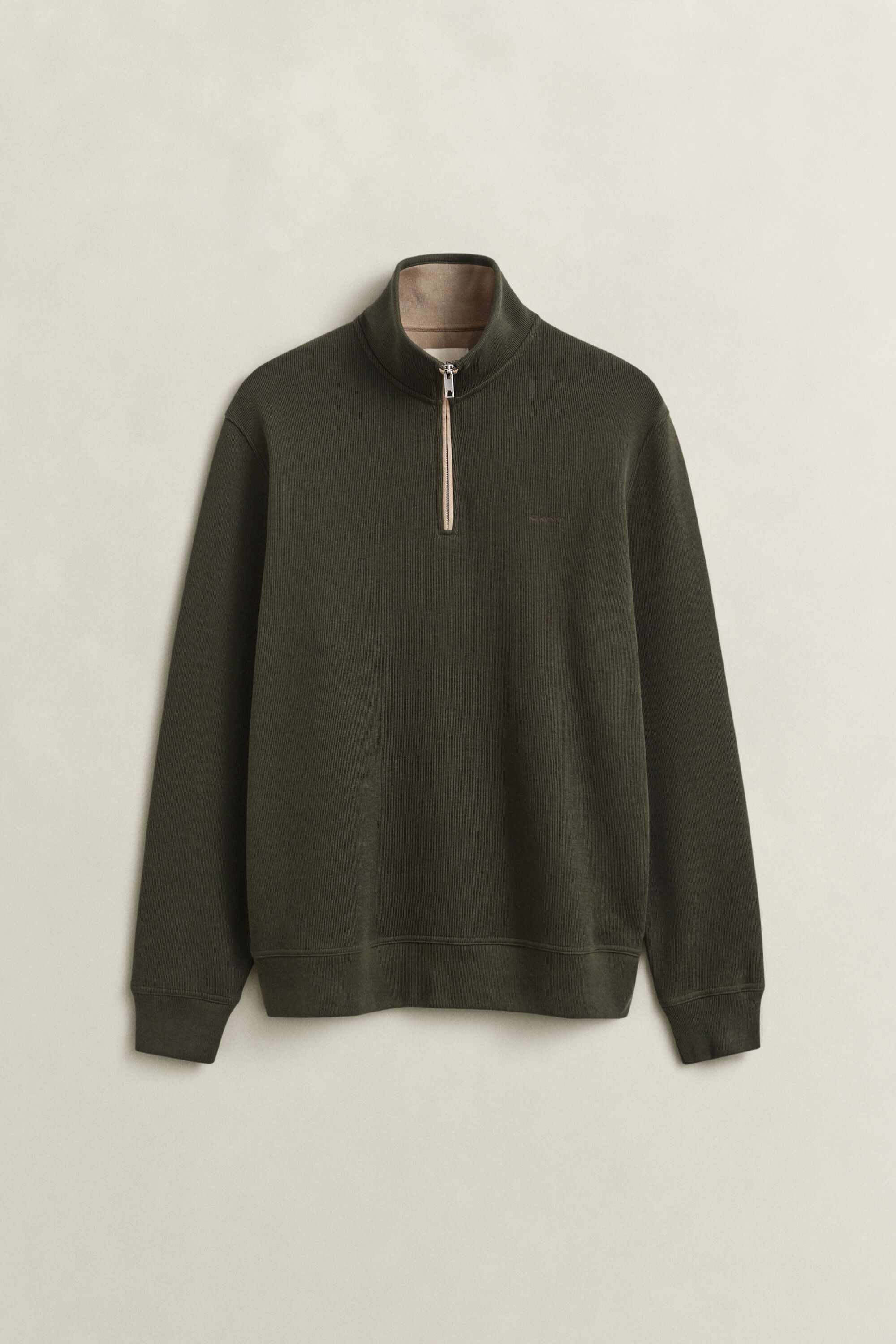 Felpa Sacker Rib con zip corta