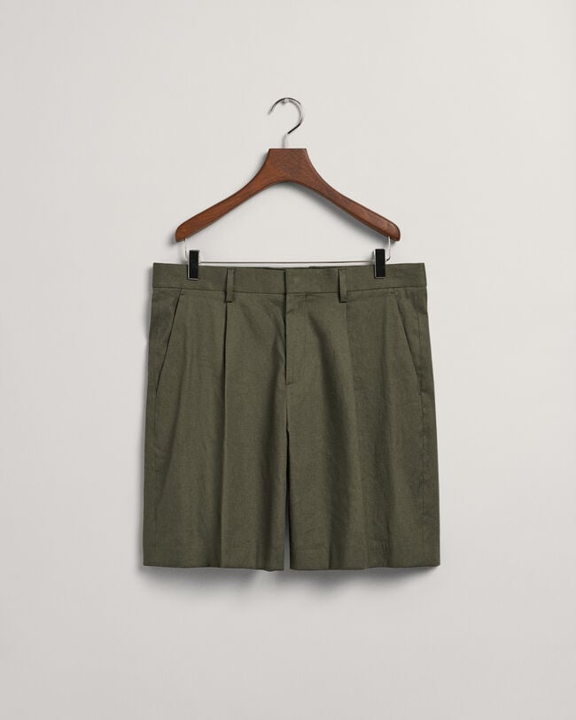Pantaloncini da abito in misto lino-cotone