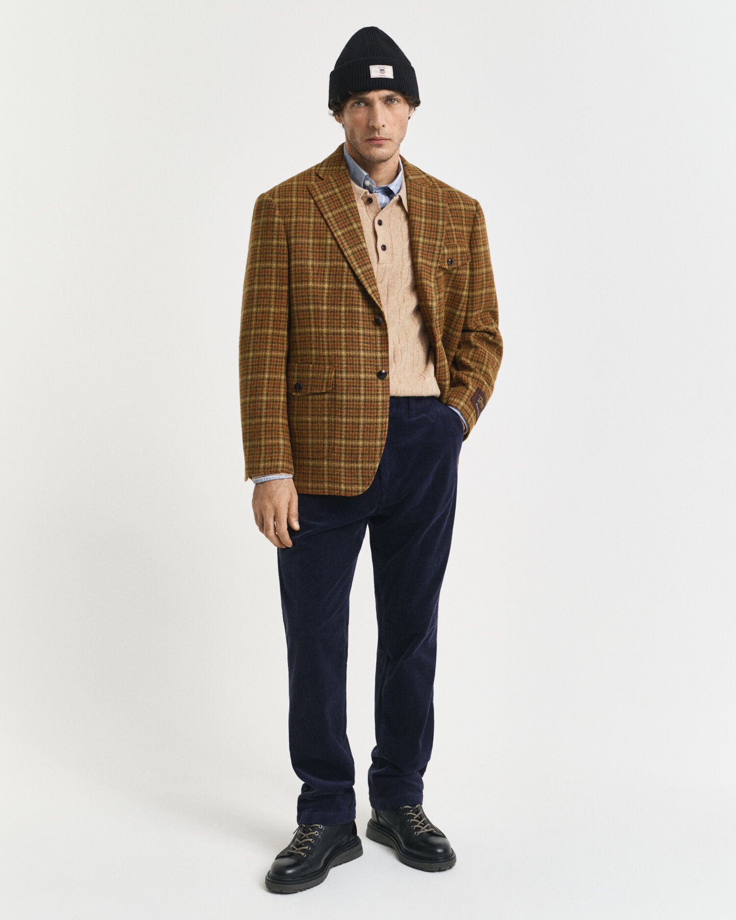 Blazer in tweed a quadri relaxed fit