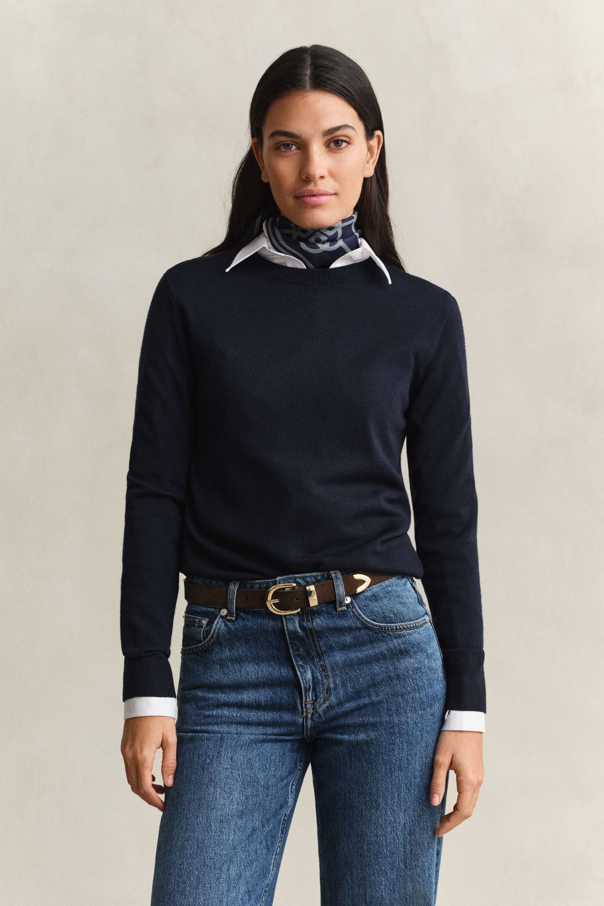 Maglia girocollo in finissima lana merino
