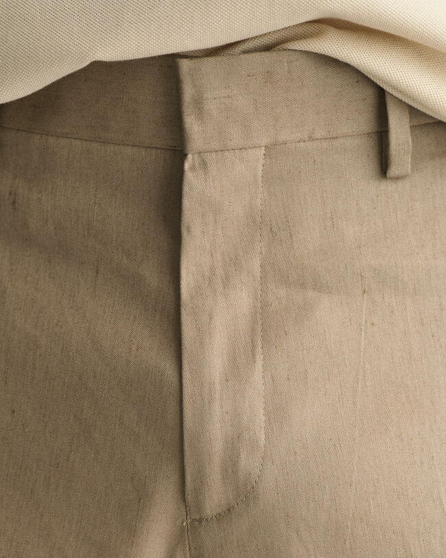 Pantaloni da abito in misto lino-cotone slim fit
